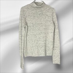 Madewell Gray Cowl Neck Sweater with Slim Fit and Knit Texture